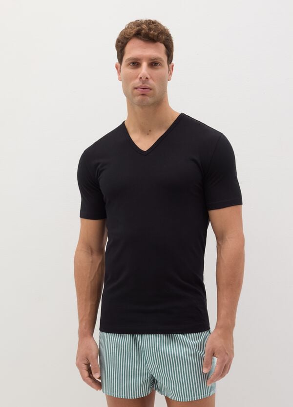 Ovs Bipack t-shirt intime in cotone bio scollo a V