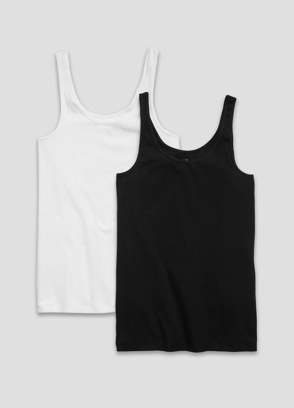 Ovs Bipack tank top in cotone stretch