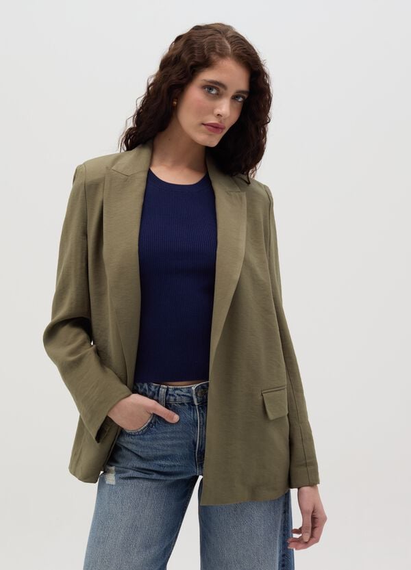 Ovs Blazer Aperto In Crêpe