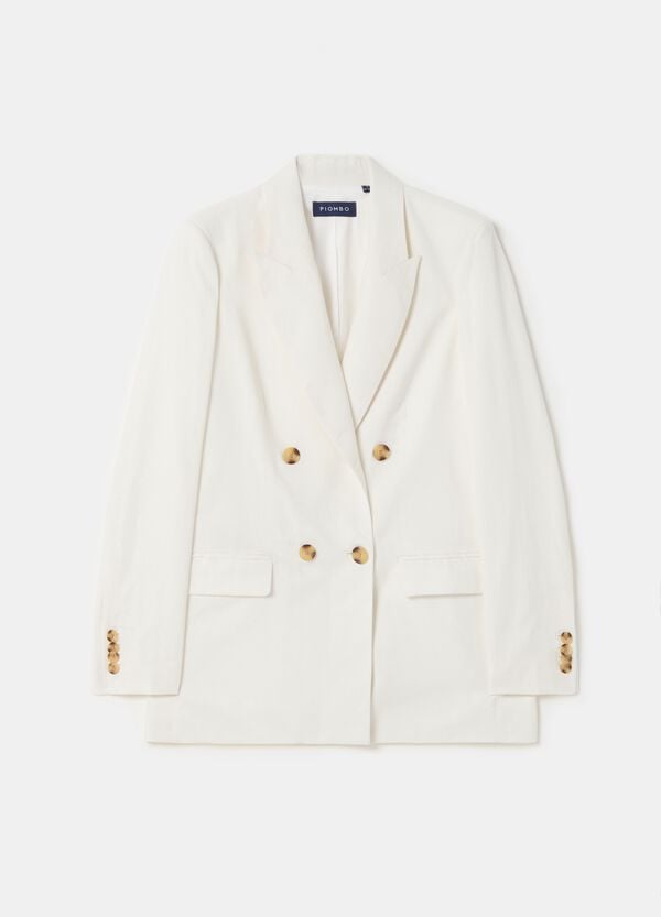 Ovs Blazer Doppiopetto In Lino E Viscosa
