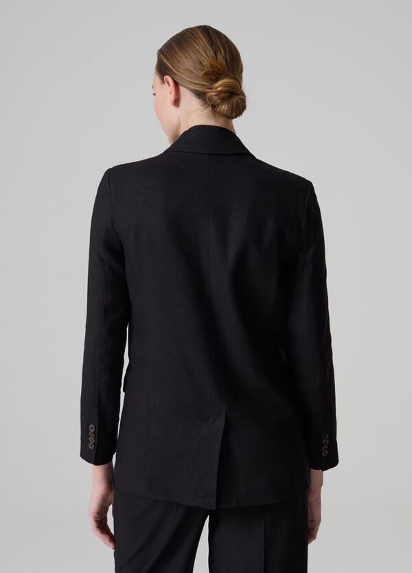 Ovs Blazer Doppiopetto In Lino E Viscosa PIOMBO