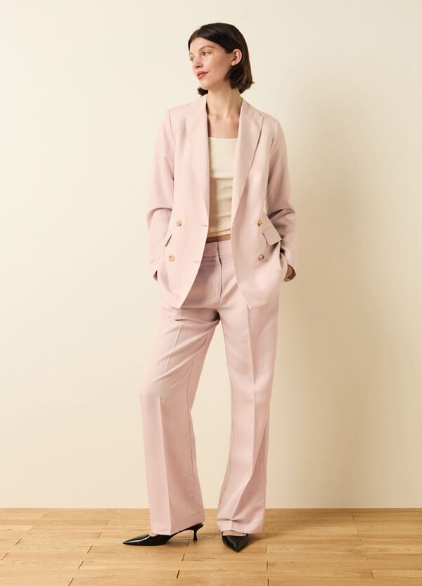 Ovs Blazer Doppiopetto In Lyocell E Lino