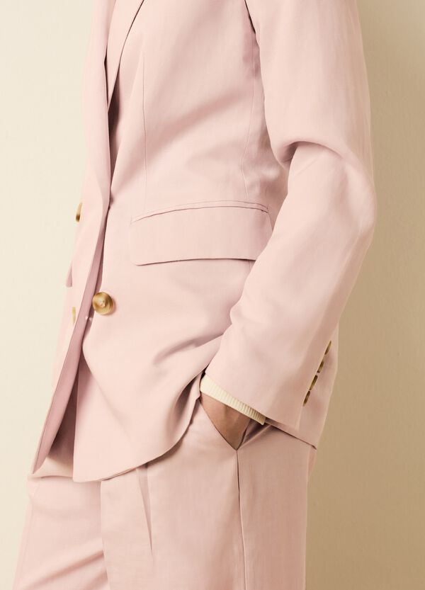 Ovs Blazer doppiopetto in Lyocell e lino