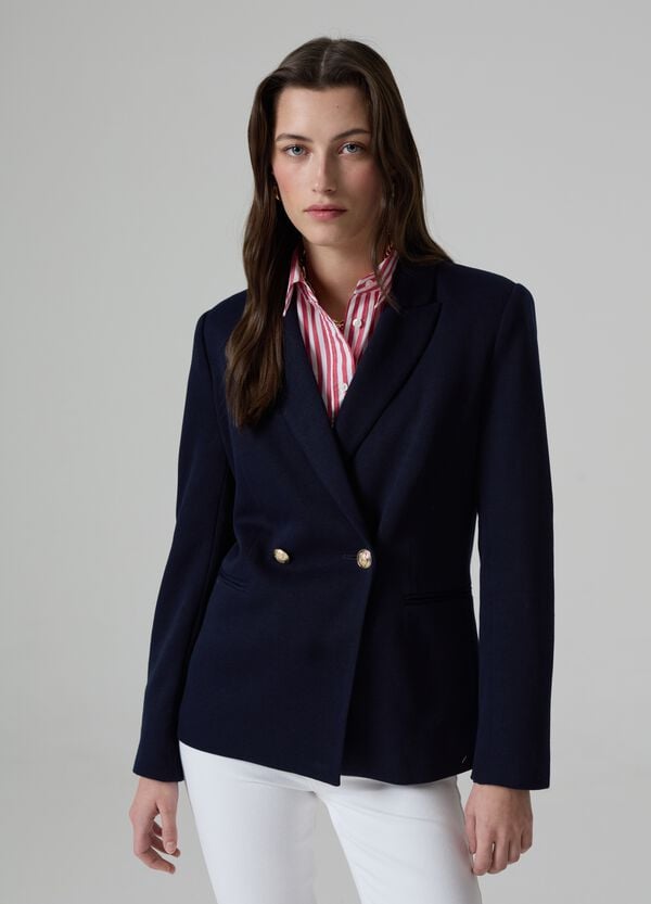 Ovs Blazer Doppiopetto In Maglia A Costine