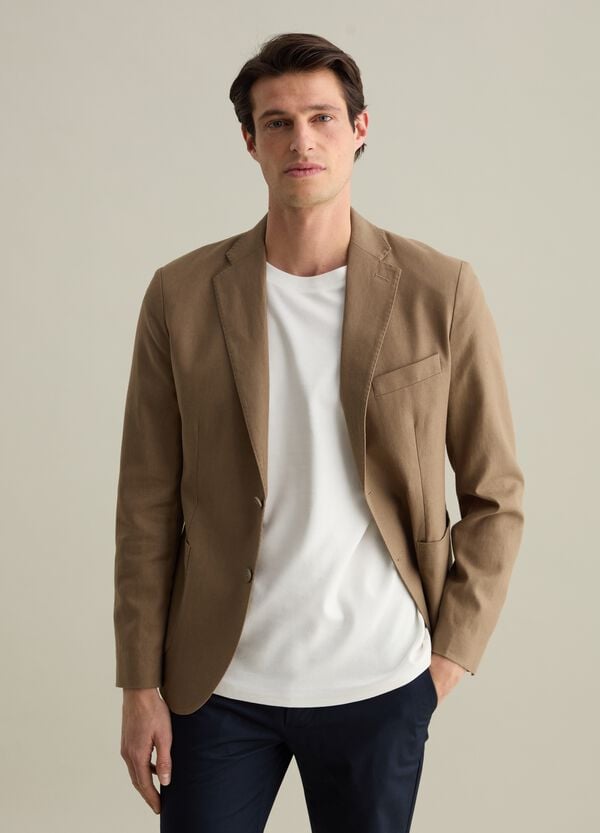 Ovs Blazer In Lino E Cotone
