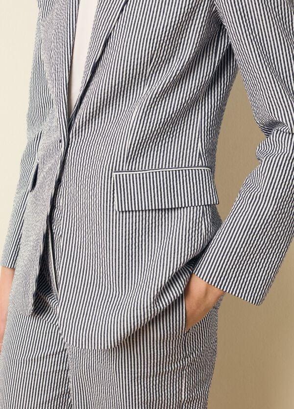 Ovs Blazer Monopetto A Righe Sottili