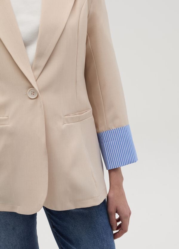 Ovs Blazer Monopetto Con Dettaglio A Contrasto