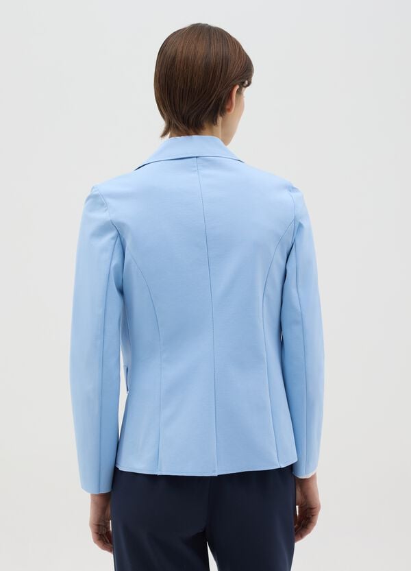 Ovs Blazer Monopetto Elasticizzato Azzurro