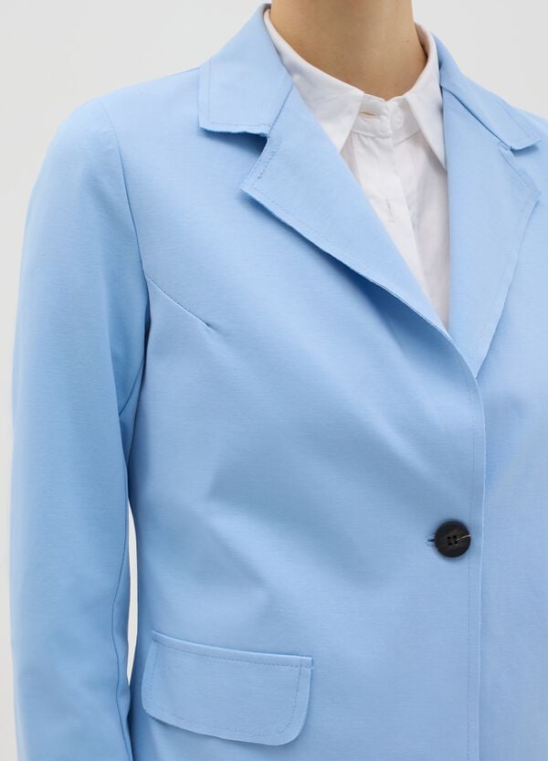 Ovs Blazer Monopetto Elasticizzato Azzurro