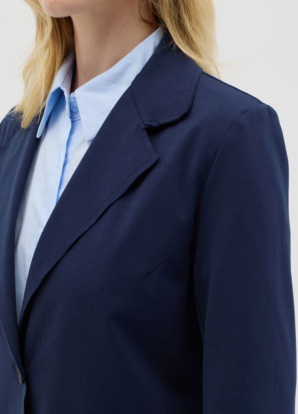 Ovs Blazer Monopetto Elasticizzato Blu