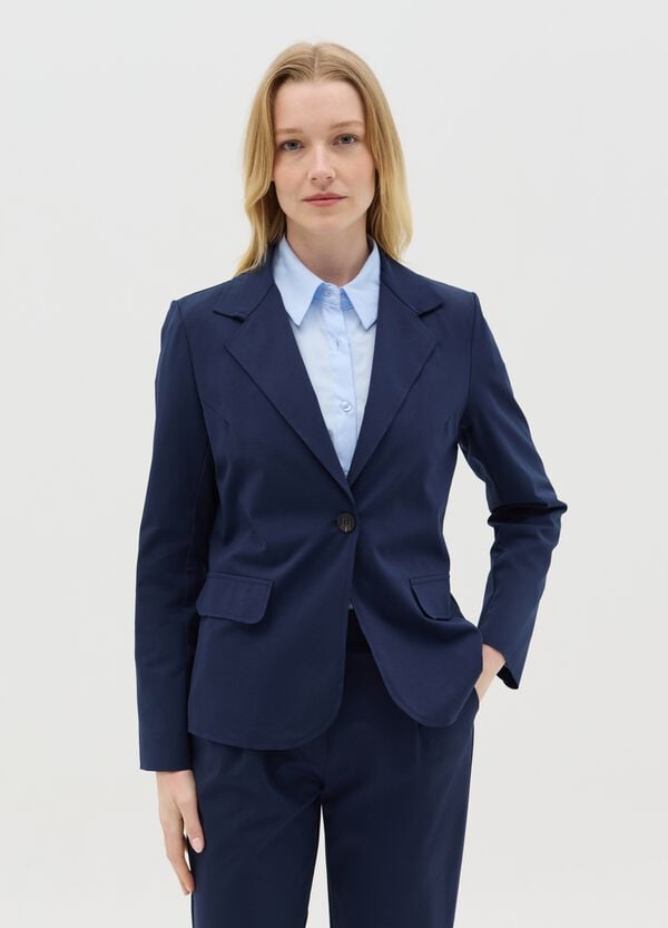 Ovs Blazer monopetto elasticizzato blu