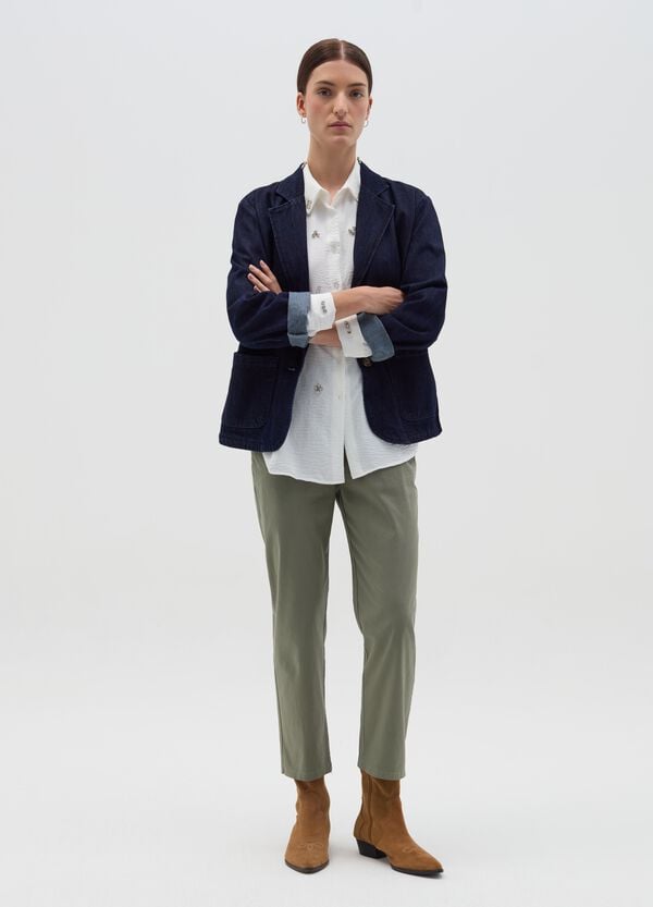 Ovs Blazer Monopetto In Denim