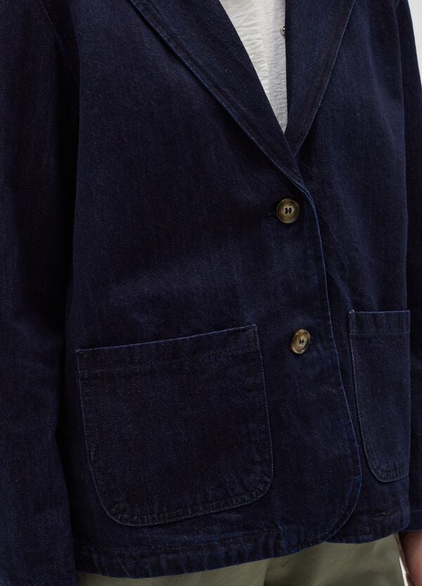Ovs Blazer Monopetto In Denim
