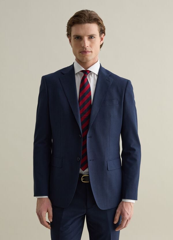 Ovs Blazer Monopetto Slim Fit Con Micro Trama