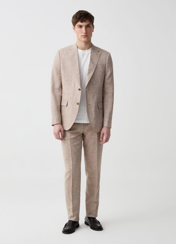 Ovs Blazer Monopetto Slim Fit In Lino