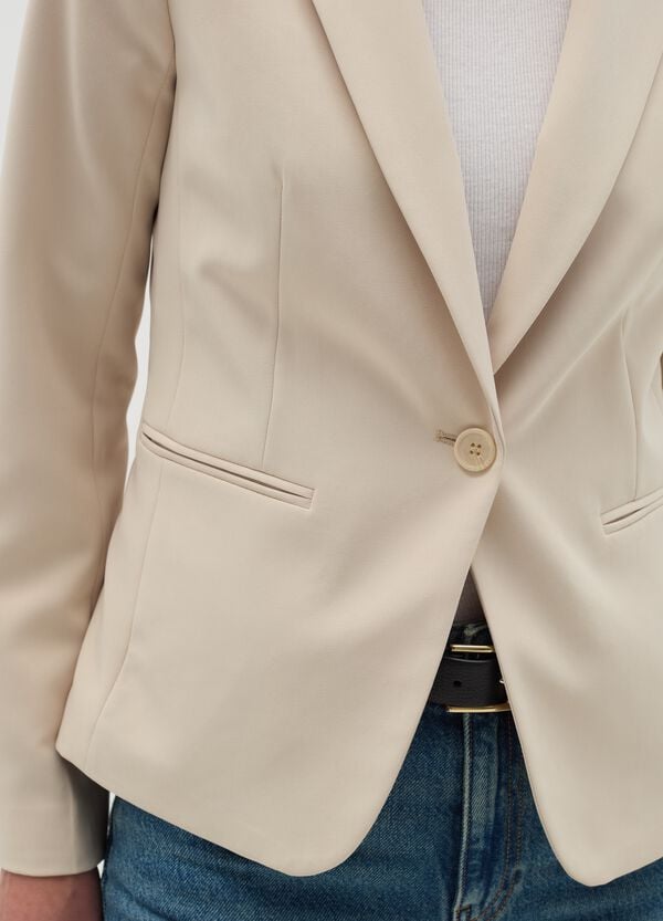 Ovs Blazer Monopetto Tinta Unita Curvy