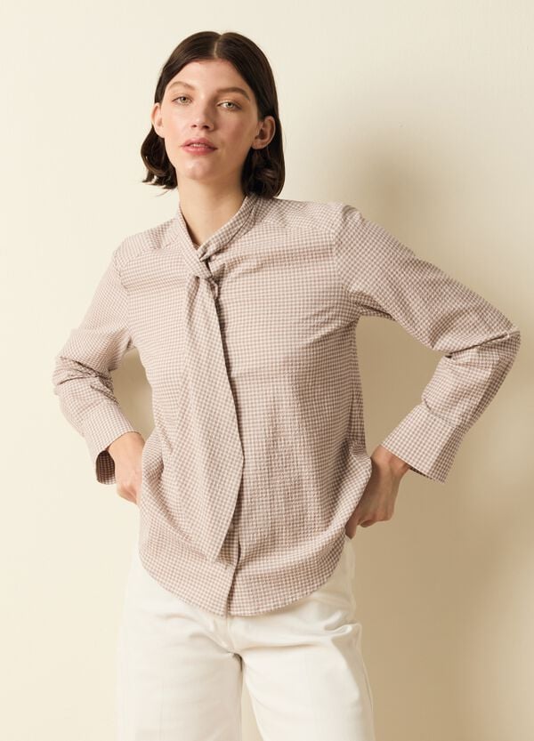 Ovs Blusa A Quadretti Con Foulard