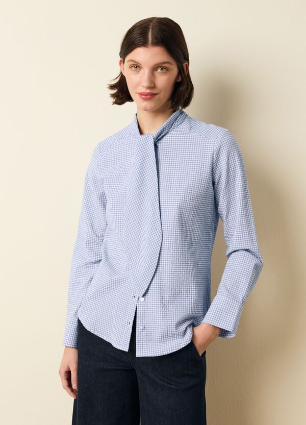 Ovs Blusa A Quadretti Con Foulard