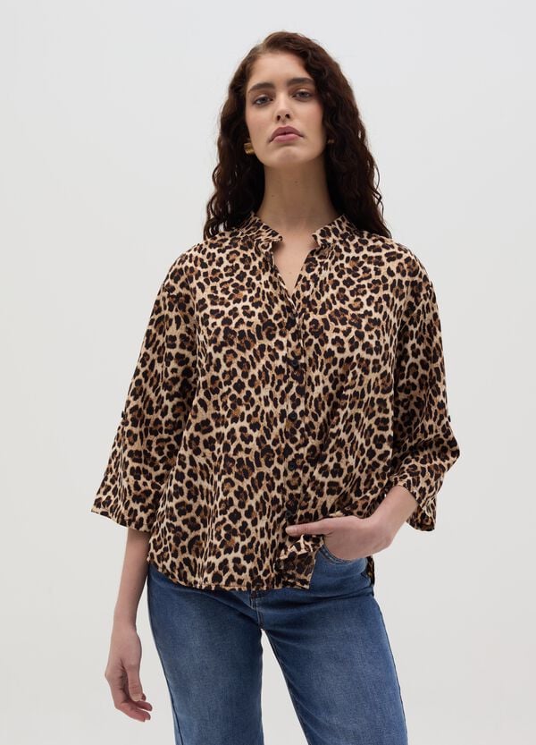 Ovs Blusa Animalier Con Maniche A Kimono