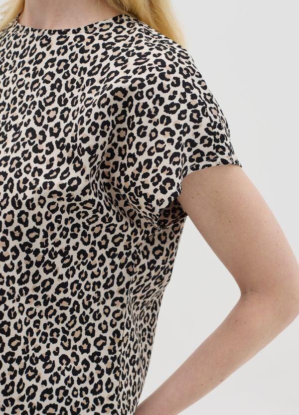 Ovs Blusa Beige A Maniche Corte In Viscosa