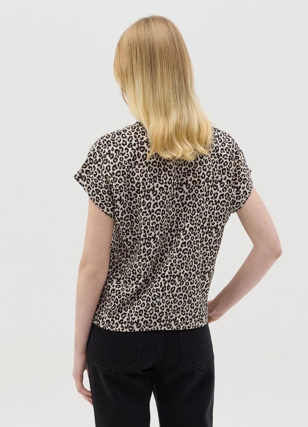 Ovs Blusa Beige A Maniche Corte In Viscosa