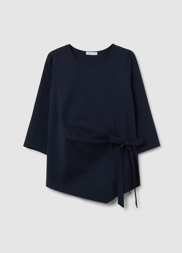 Ovs Blusa blu con fiocco