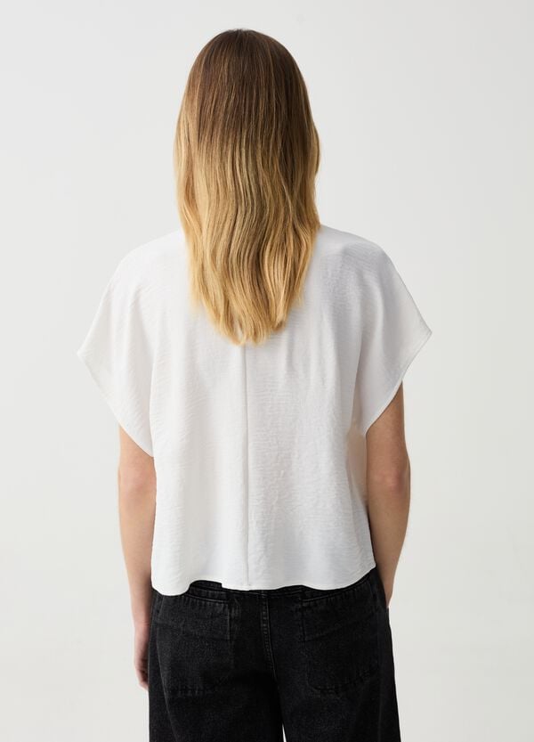 Ovs Blusa Effetto Crinkle Con Scollo A V