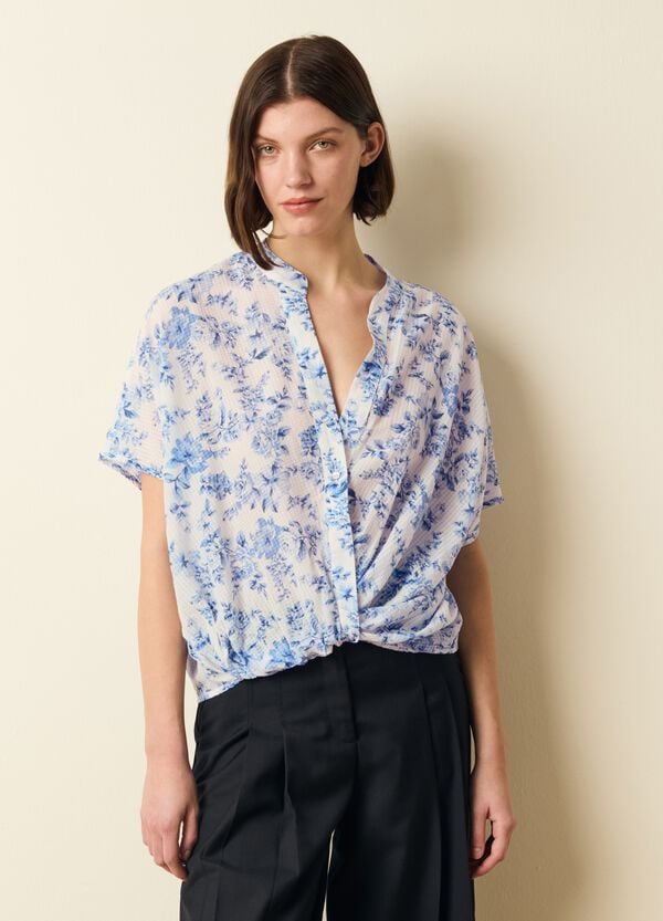 Ovs Blusa Floreale Con Nodo