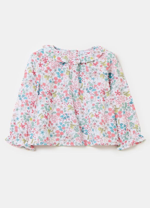 Ovs Blusa in cotone con stampa floreale