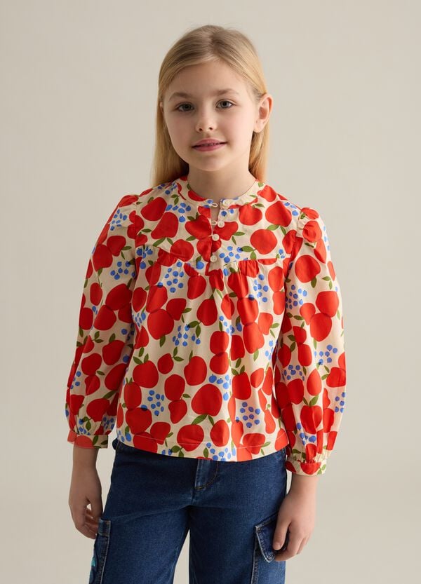 Ovs Blusa in cotone con stampa frutta