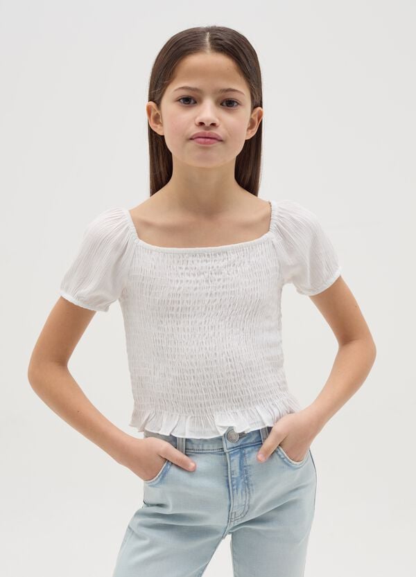 Ovs Blusa in crêpe con punto smock