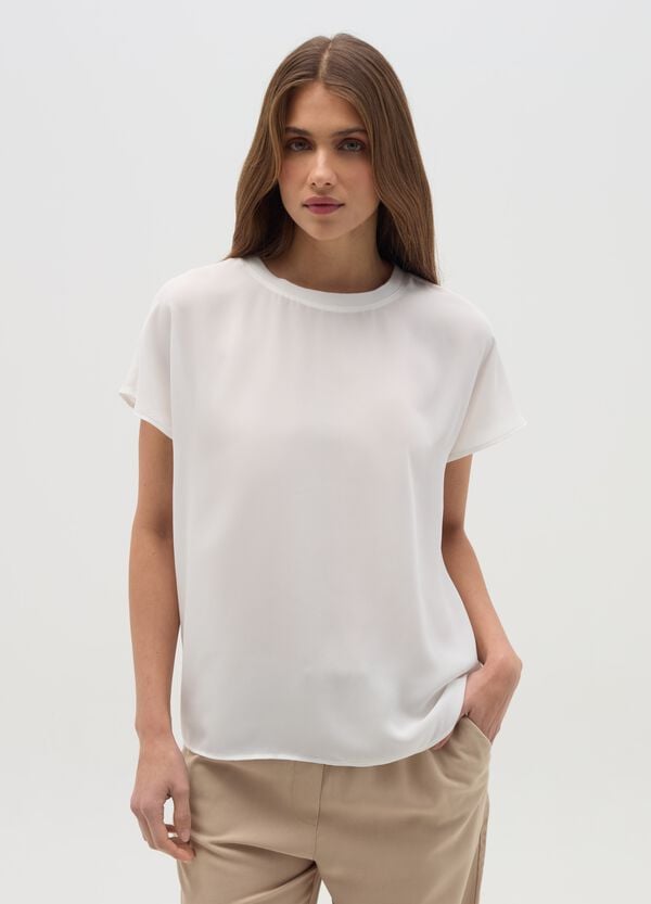 Ovs Blusa in crêpe tinta unita