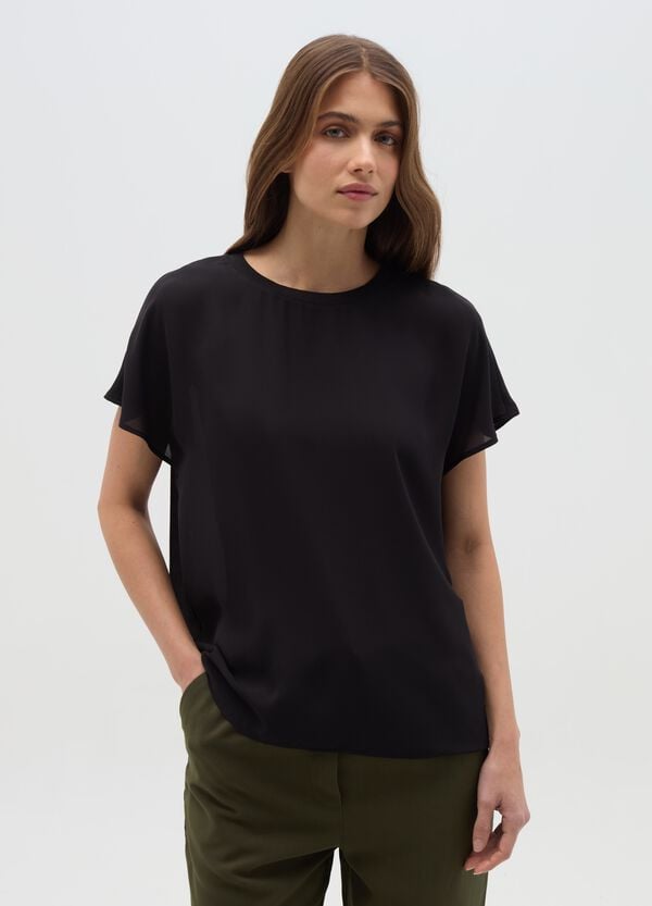 Ovs Blusa in crêpe tinta unita