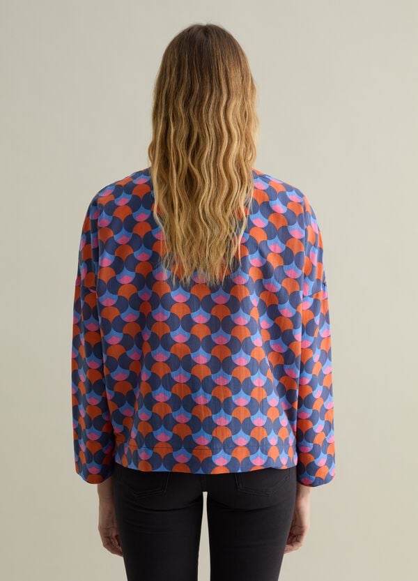 Ovs Blusa In Fantasia Optical Con Scollo A V