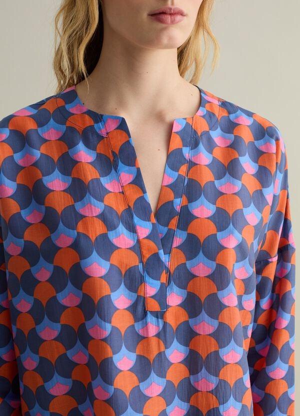 Ovs Blusa In Fantasia Optical Con Scollo A V