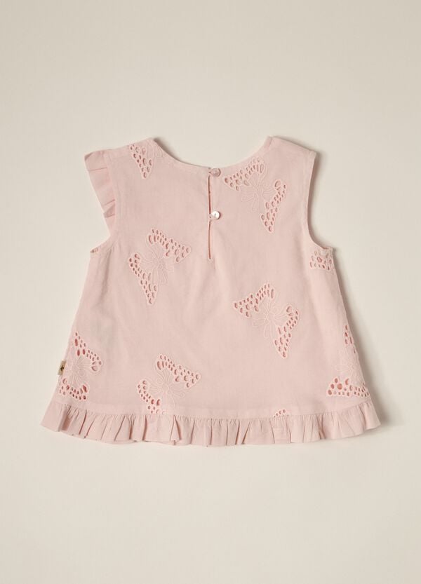 Ovs Blusa In Puro Cotone Sangallo IANA Neonata