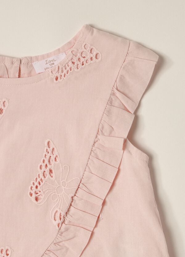 Ovs Blusa In Puro Cotone Sangallo IANA Neonata