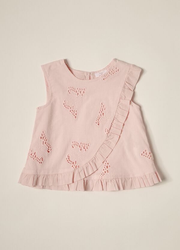 Ovs Blusa in puro cotone Sangallo IANA neonata