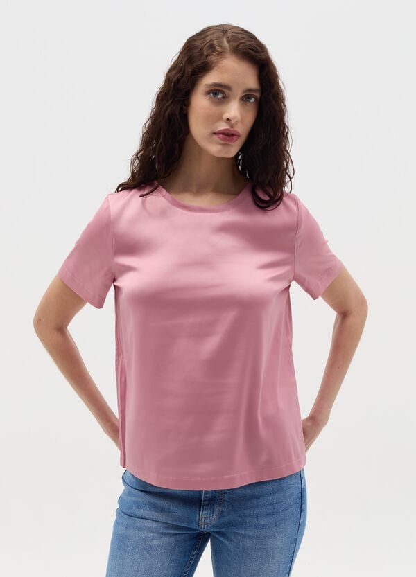 Ovs Blusa In Satin A Maniche Corte
