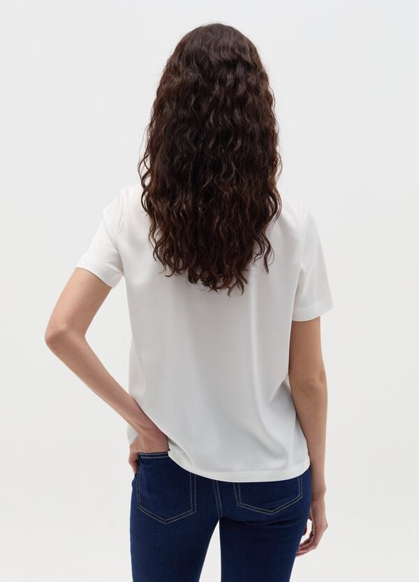 Ovs Blusa In Satin A Maniche Corte