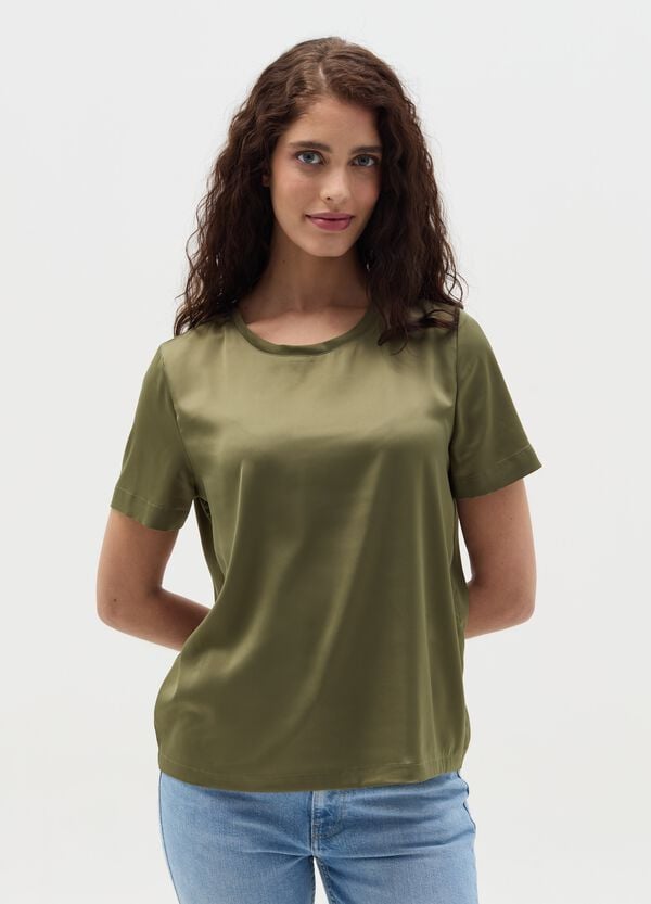 Ovs Blusa In Satin A Maniche Corte