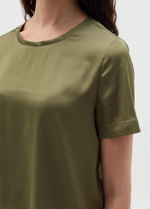Ovs Blusa In Satin A Maniche Corte