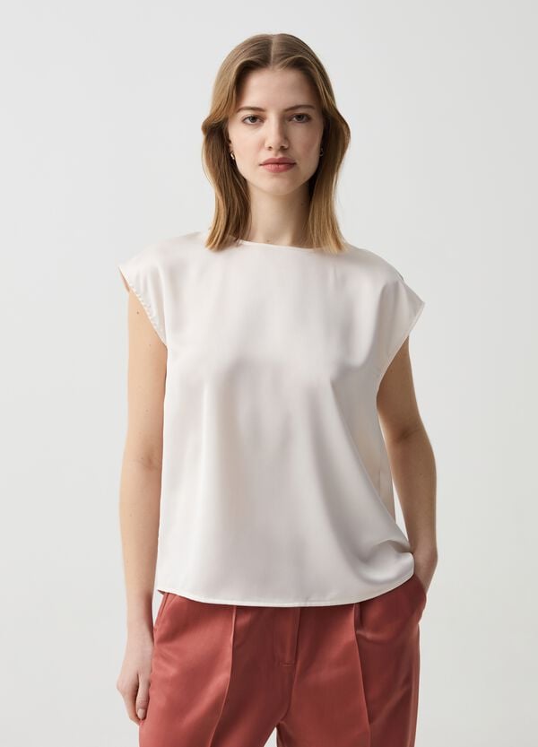 Ovs Blusa in satin a maniche corte
