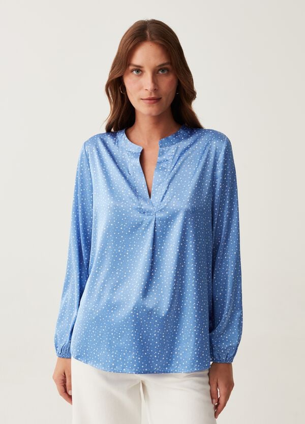 Ovs Blusa In Satin Con Scollo A V