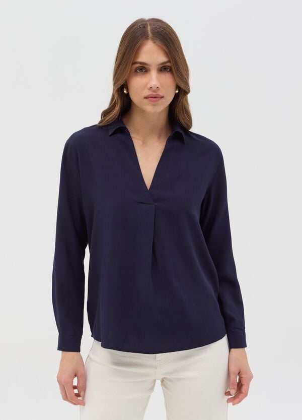 Ovs Blusa In Viscosa Con Scollo A V