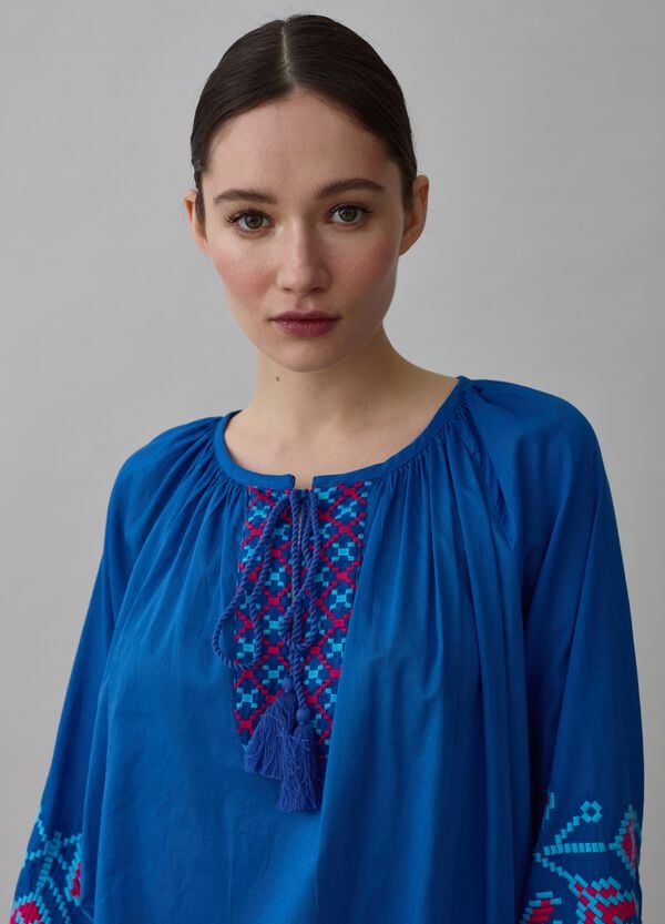 Ovs Blusa Over Con Ricami Etnici E Nappine