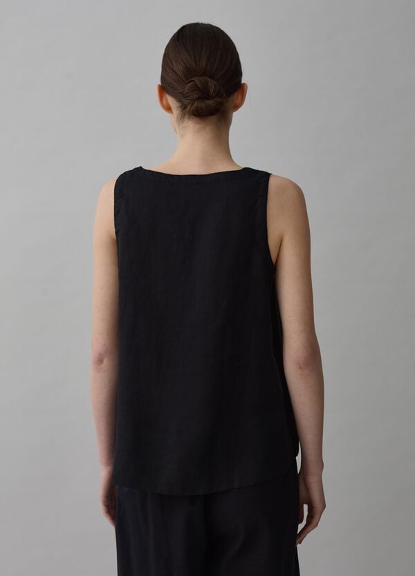 Ovs Blusa Smanicata In Lino Scollo A V