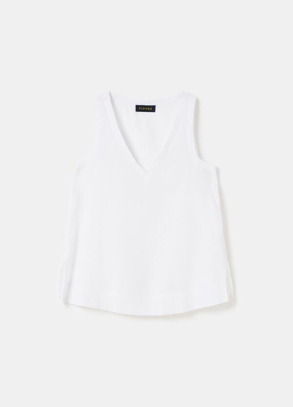 Ovs Blusa Smanicata In Lino Scollo A V