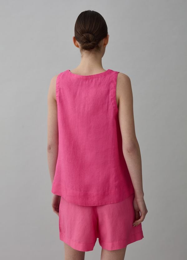 Ovs Blusa Smanicata In Lino Scollo A V