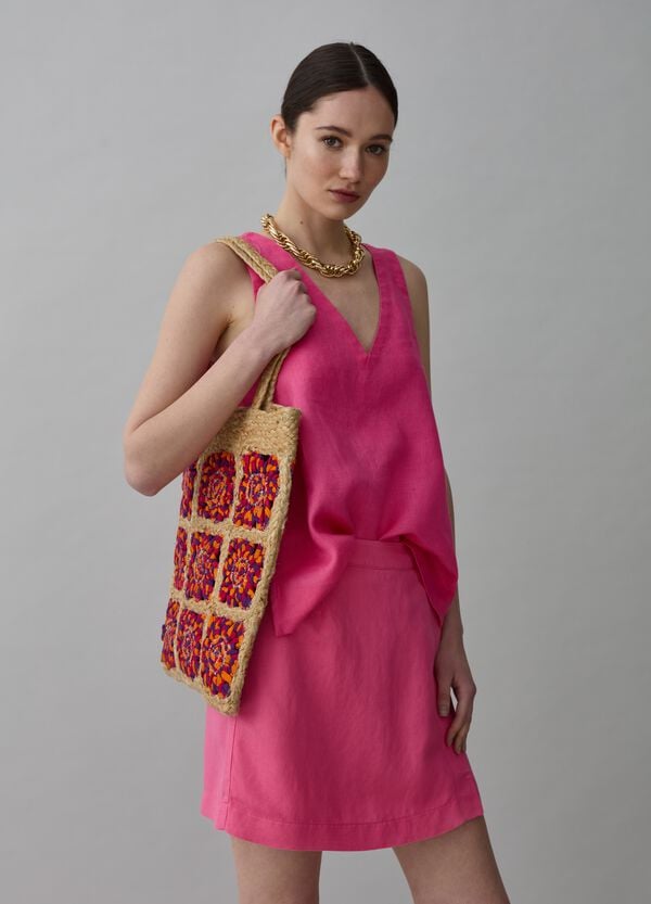 Ovs Blusa smanicata in lino scollo a V